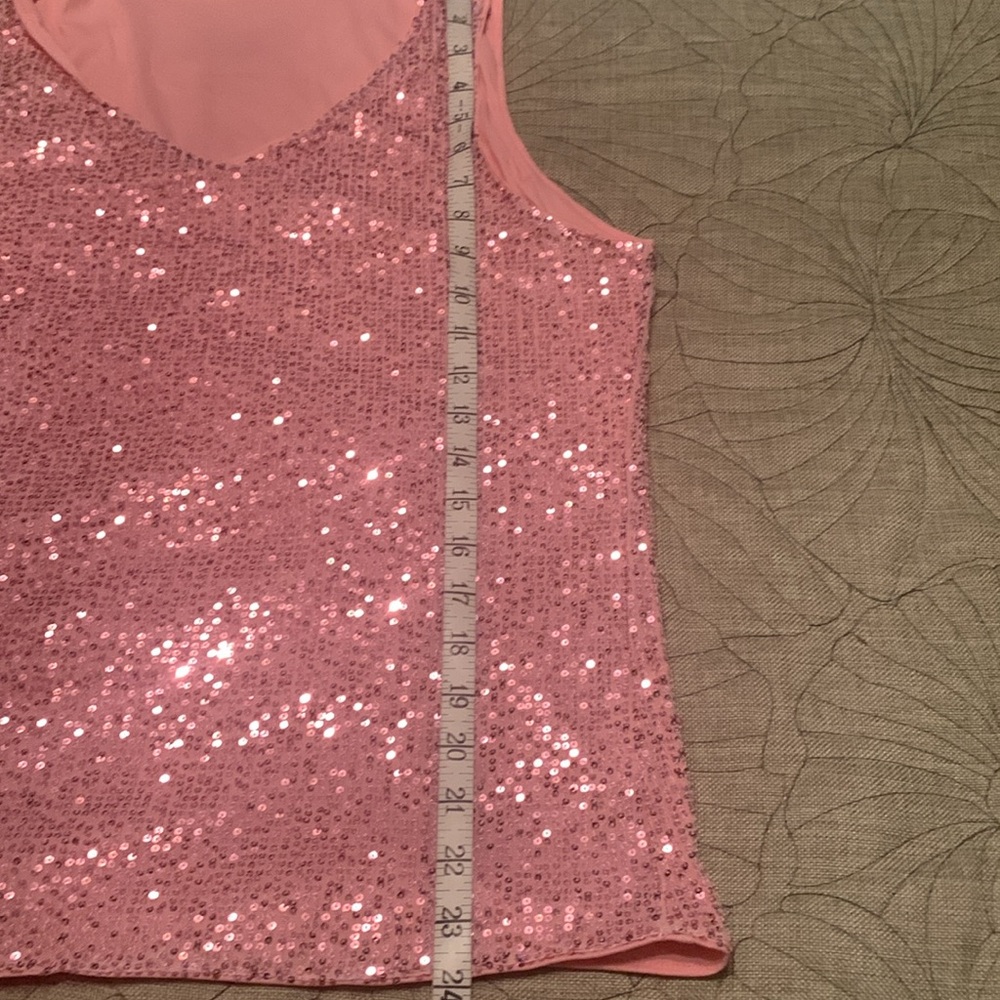 Chic Pink Sequin Sleeveless Top - Picture 4 of 6